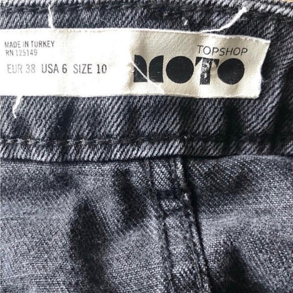 Grey faded black skirt by Topshop embroidered with gem detailing frayed edges - Picture 6 of 6